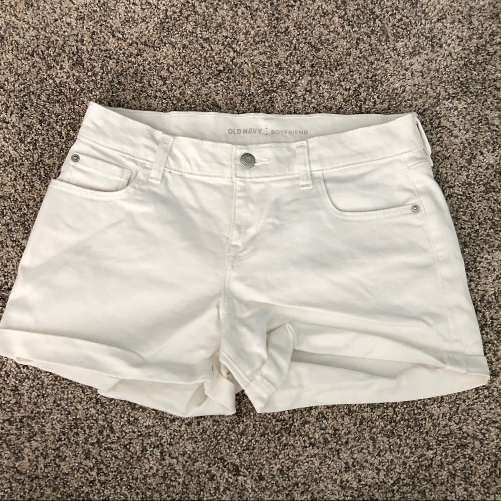White denim shorts